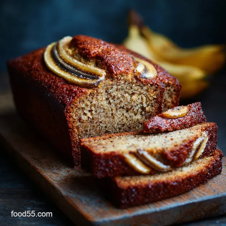 Banana Bread Recipe: Chefs Ultimate Brown Sugar Loaf (Moist Easy) presentation