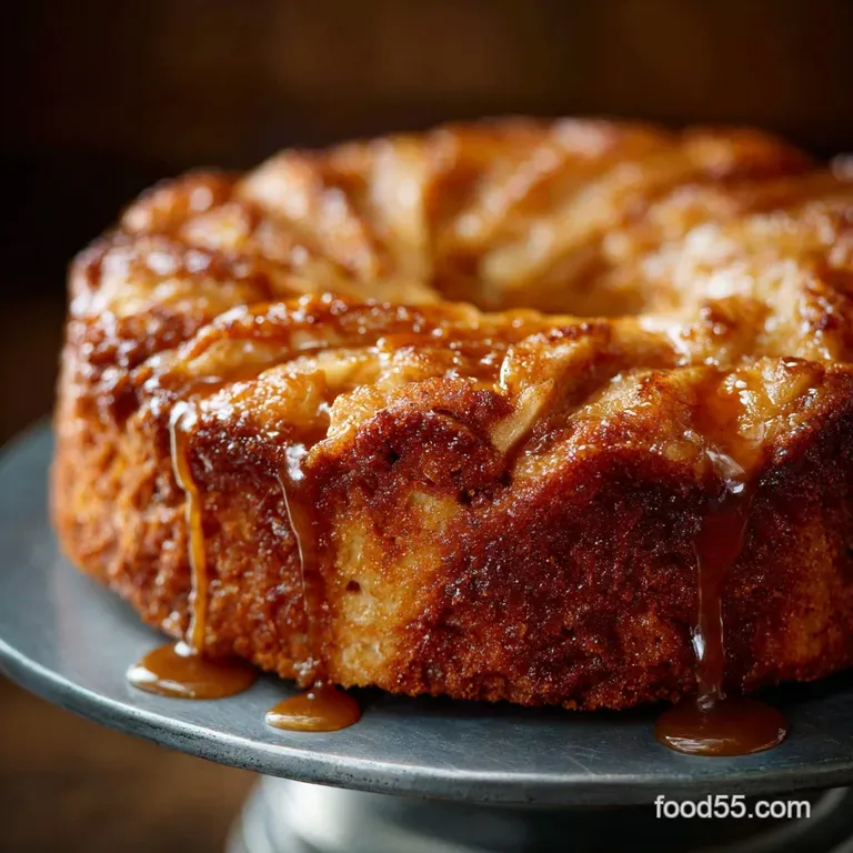 Fresh Apple Cake the Great British Orchard Recipe with Brown Sugar Glaze presentation