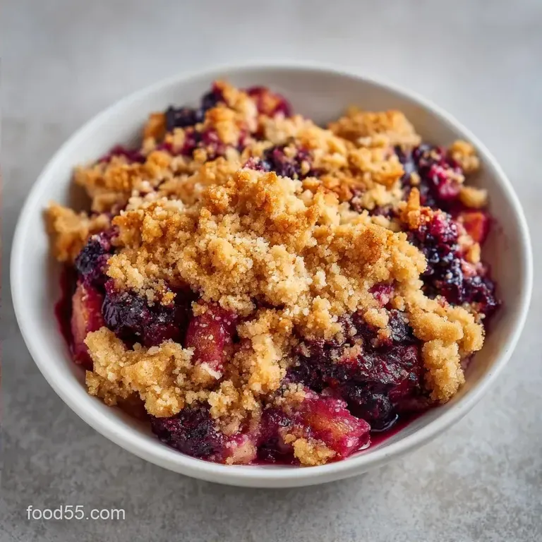 Mulberry Rhubarb Crisp: Tart and Jammy