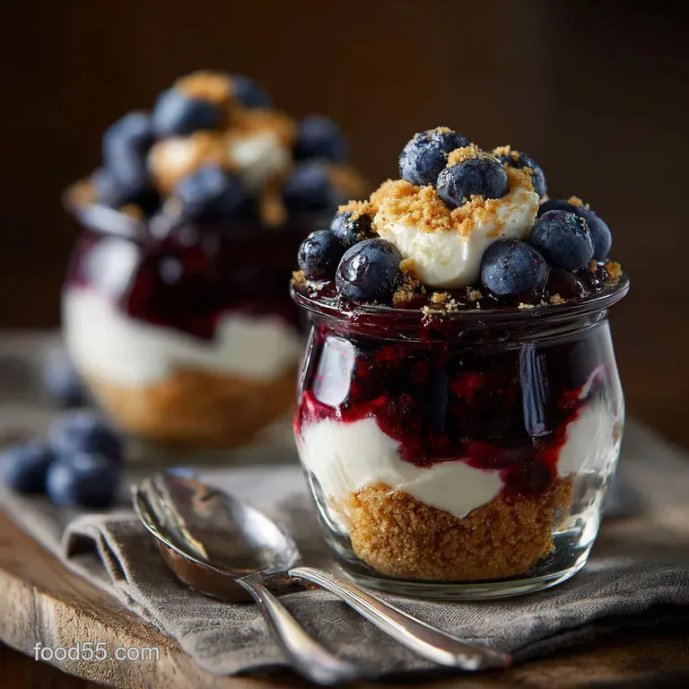 Blueberry Cheesecake Parfaits: the Ultimate Easy No-Bake Dessert in a Glass presentation