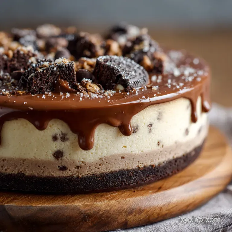 No Bake Cookie Dough Cheesecake: The Triple Chocolate Chip Recipe