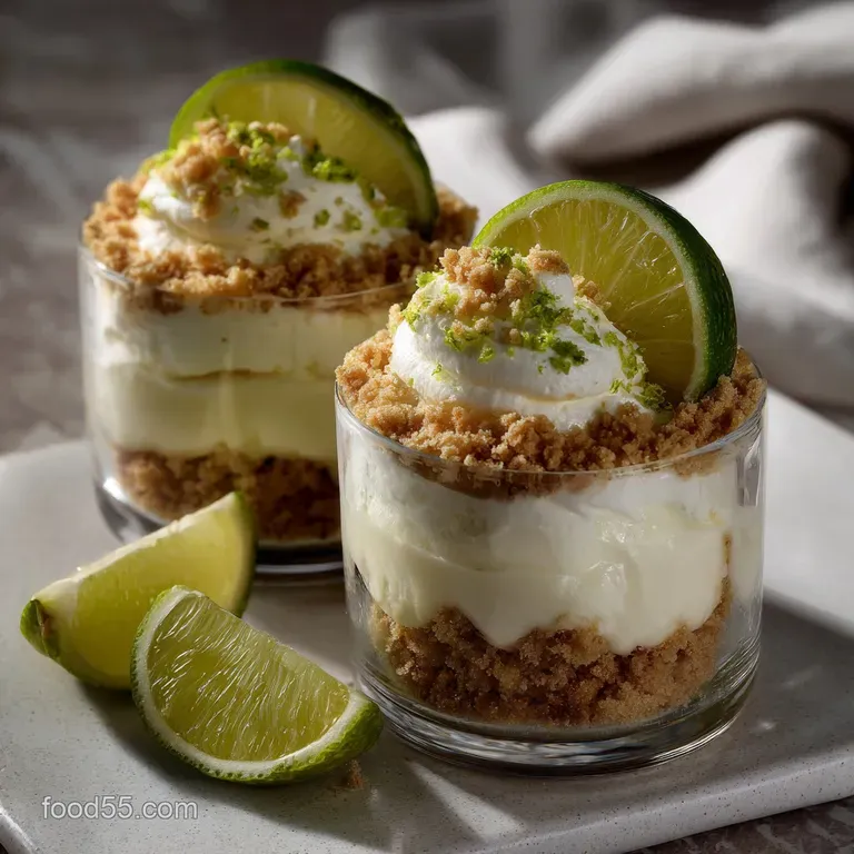 Easy No Bake Key Lime Cheesecake Parfaits presentation