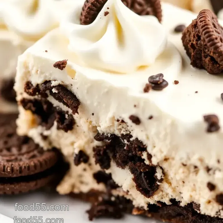 No-Bake Oreo Bars with Creamy Delight presentation