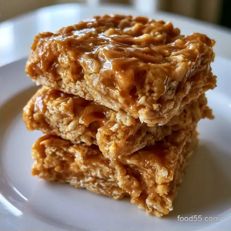 Chewy No Bake Peanut Butter Granola Bars with Oats