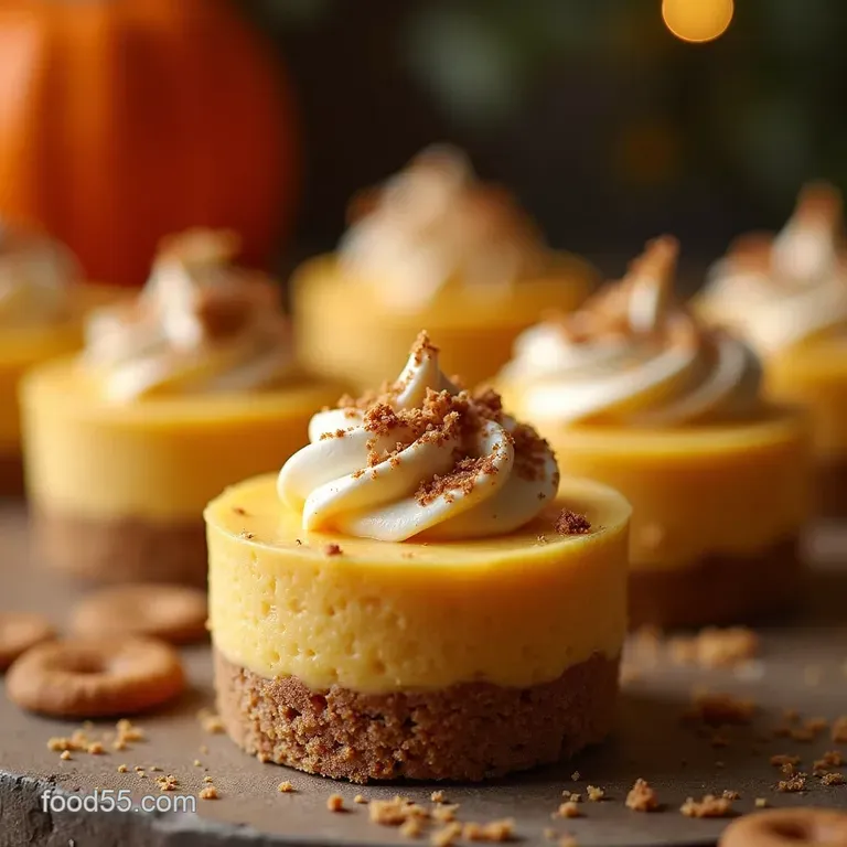 Spiced Autumn Delight Mini Nobake Pumpkin Cheesecake Shooters presentation
