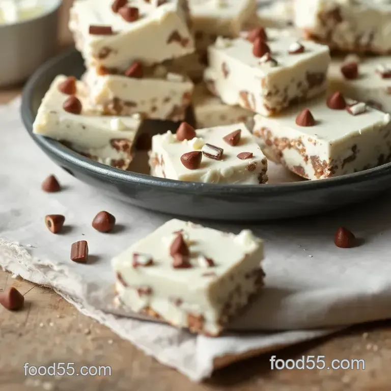 No-Bake White Chocolate Rocky Road Treats presentation