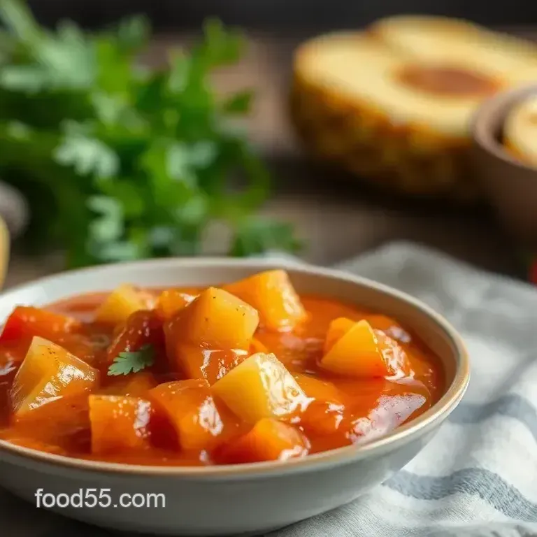No Cook Pineapple Spicy Sauce - 15 Minutes
