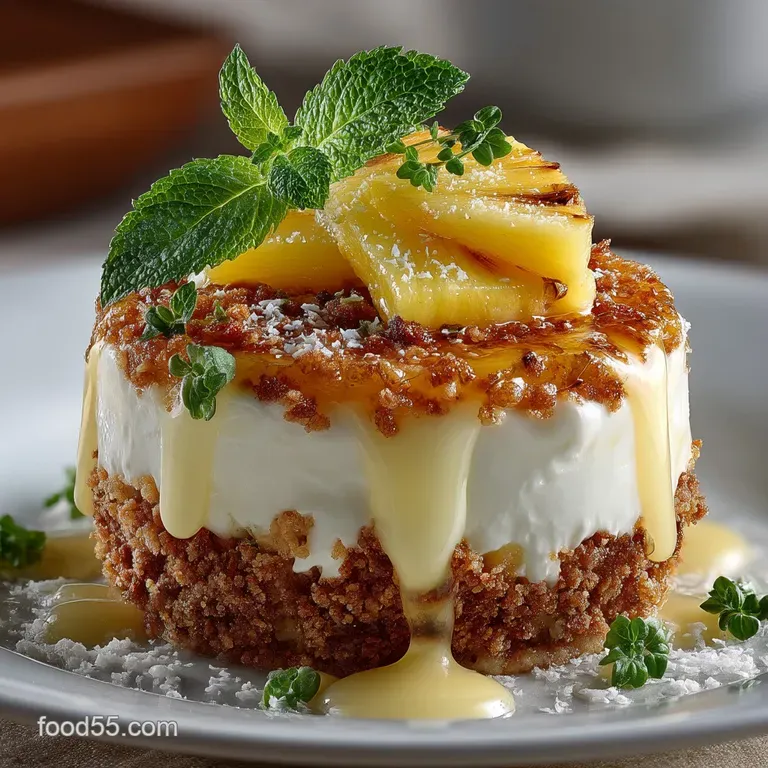 The Ultimate NoFuss NoBake Pineapple Cloud Lush Dessert presentation