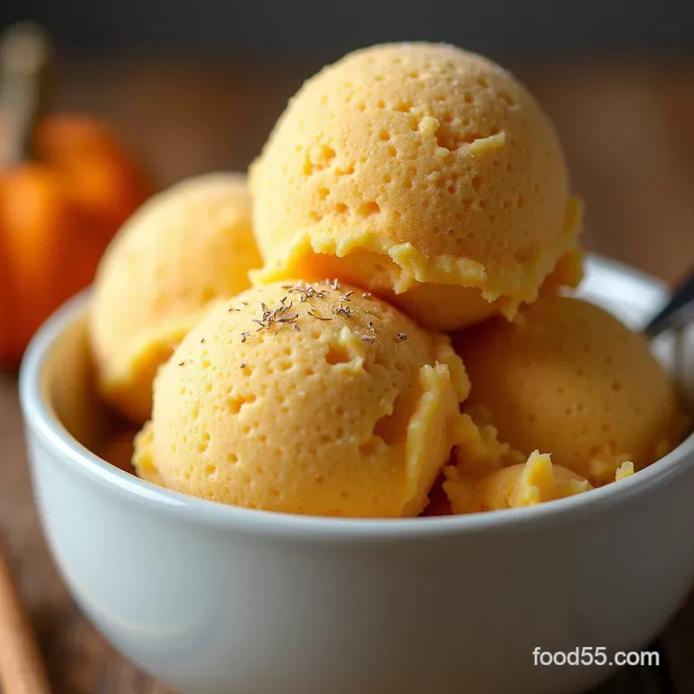 Creamy Autumn Dream NoChurn Spiced Pumpkin Sherbet