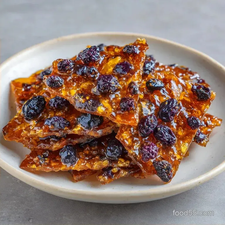 Healthier Nut Free Mulberry Brittle: Crisp and Buttery
