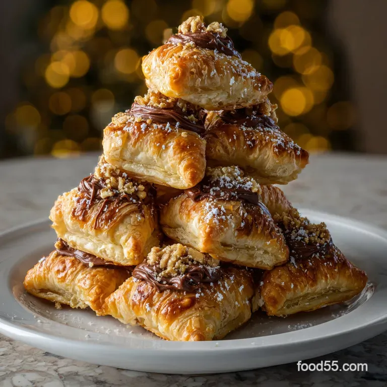 Nutella Christmas Tree Puff Pastry: 30-Minute Dessert