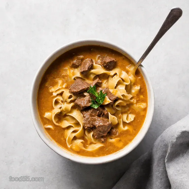 Creamy One Pot Beef Stroganoff Soup Ready in an Hour