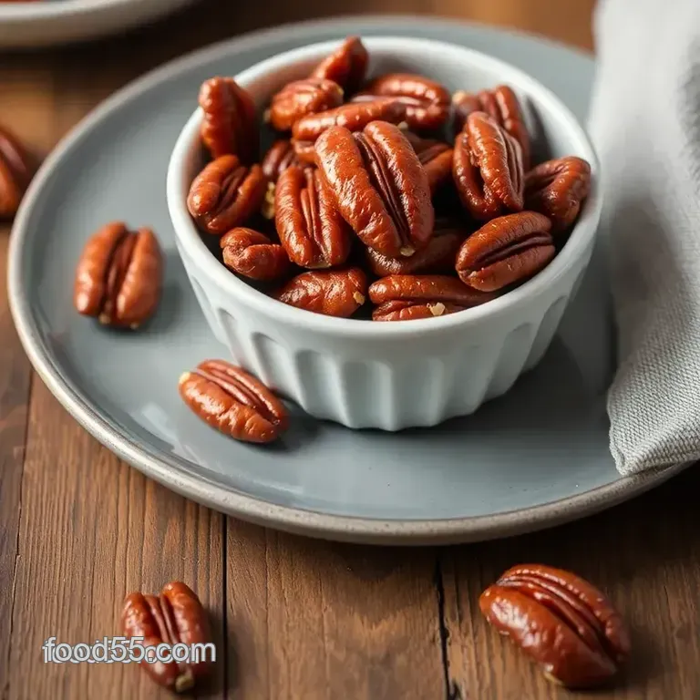 Oven Candied Pecans with Sweet Bourbon Flavor presentation