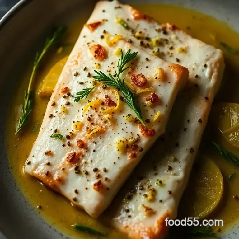 Pan-Seared Rockfish with Lemon Herb Butter presentation