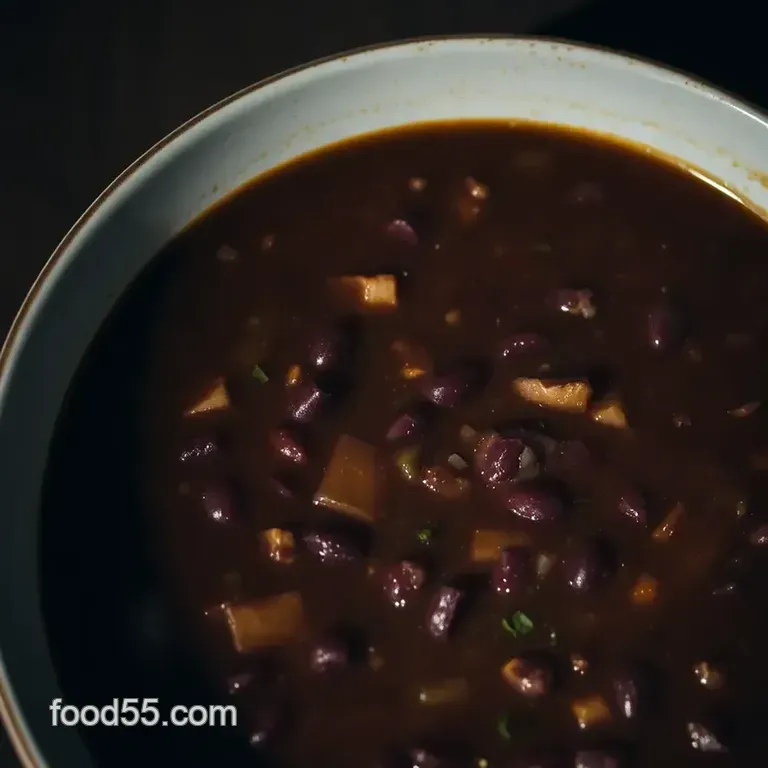 Panera-Style Black Bean Soup presentation