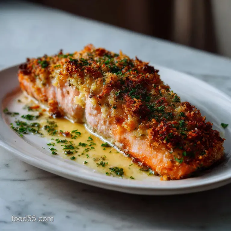 Oven Baked Parmesan Herb Crusted Salmon