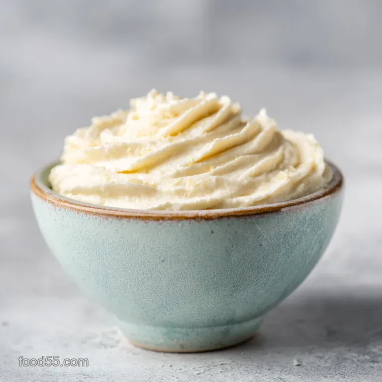 Elegant spoonful of airy parmesan mousse, sprinkled with vibrant green herbs, highlighting its light, whipped texture, nex...