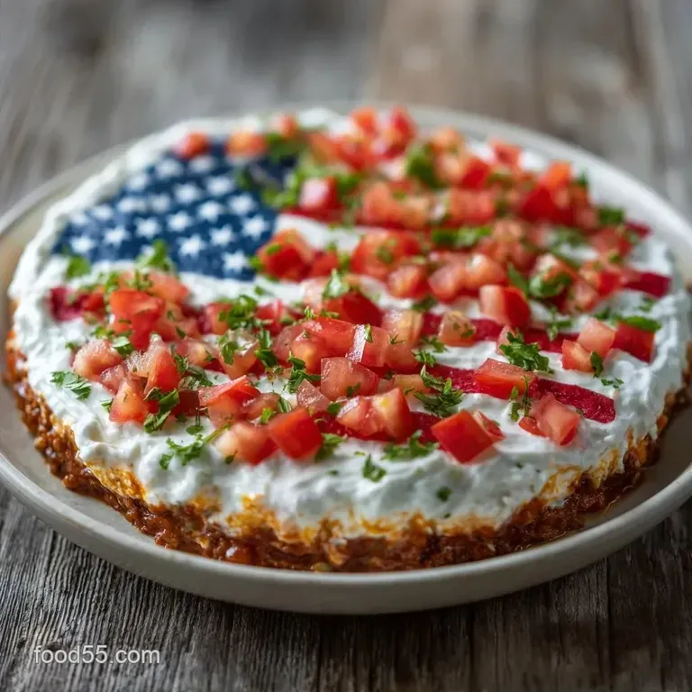 American Flag Taco Dip: Savory and Creamy