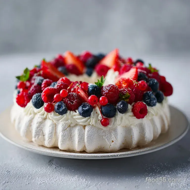 Pavlova Wreath: Crisp Shell with Lemon Curd