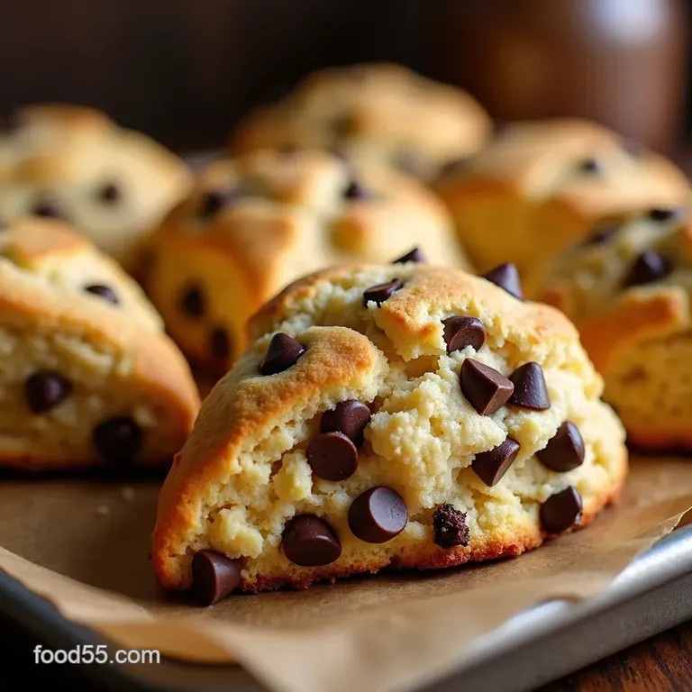 Perfect Chocolate Chip Scones Buttery Tender Studded presentation