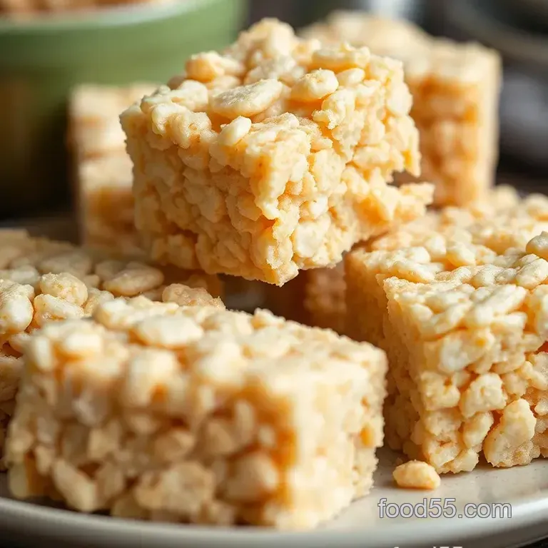 Perfectly Gooey Rice Krispie Treats presentation