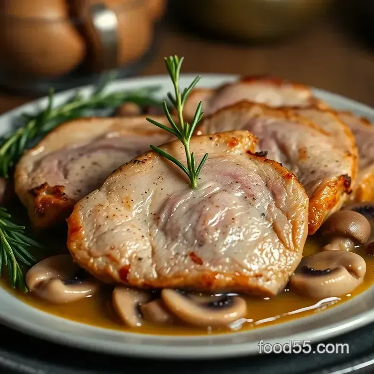 Pheasant Sous Vide with Mushroom and Herb Sauce
