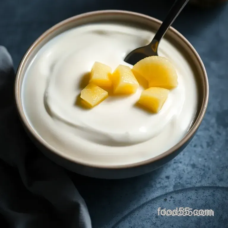 Pi&ntilde;a Colada Panna Cotta with Pineapple and Lime presentation
