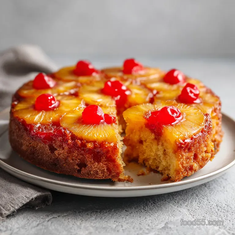 Old Fashioned Pineapple Upside Down Cake: Caramelized