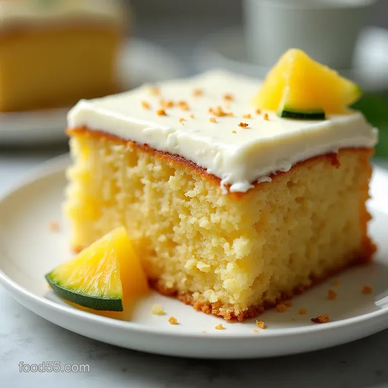 Sunshine Spice Tropical Pineapple Zucchini Cake with Tangy Cream Cheese Frosting