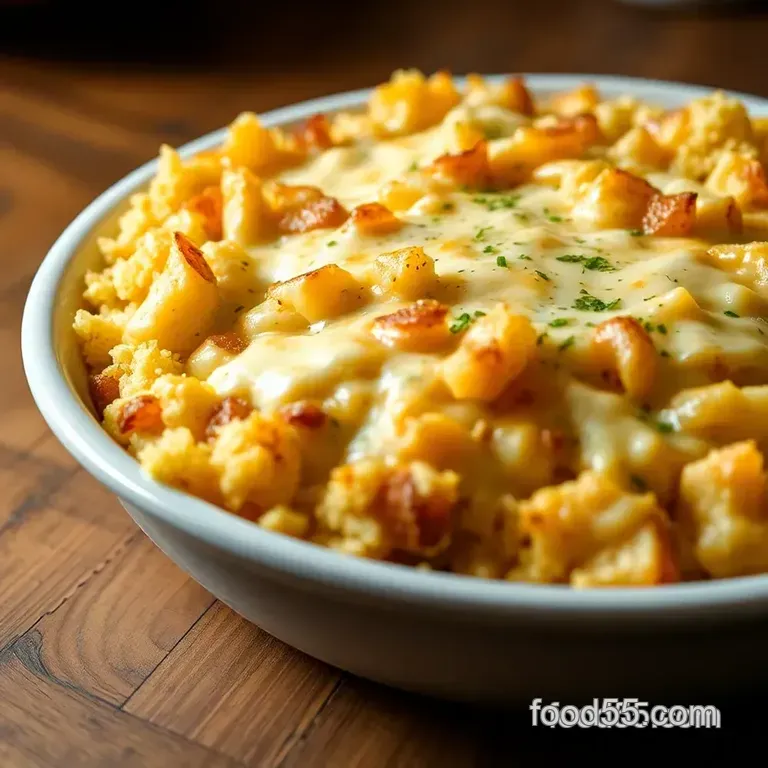Proper Cheesy Potatoes with Frozen Hash presentation