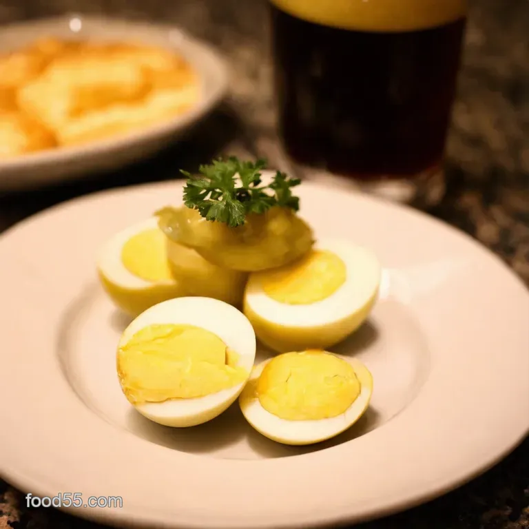 Pub Style Pickled Eggs presentation