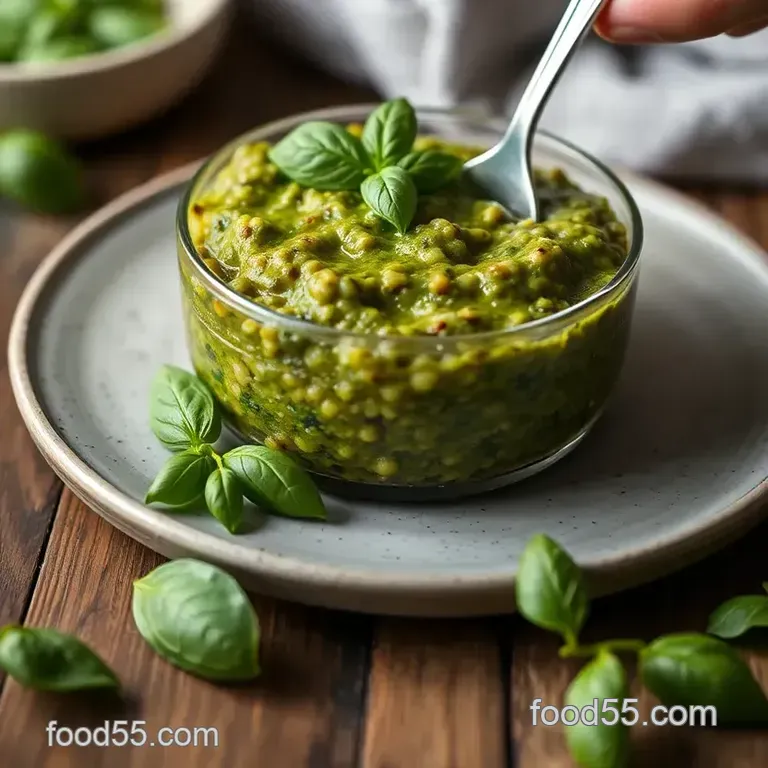 Pulsed Pesto with Fresh Basil presentation