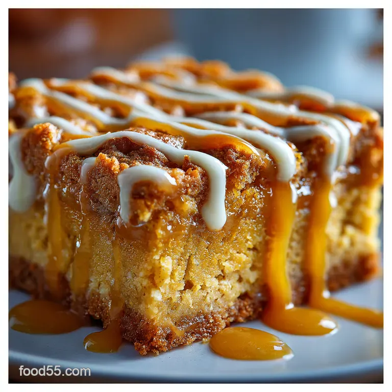 Pumpkin Butterscotch Bars Pumpkin Custard on Buttery Shortbread presentation