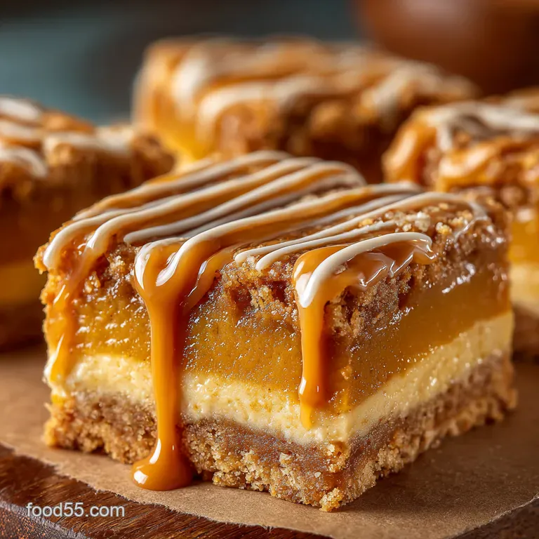 Pumpkin Butterscotch Bars Pumpkin Custard on Buttery Shortbread