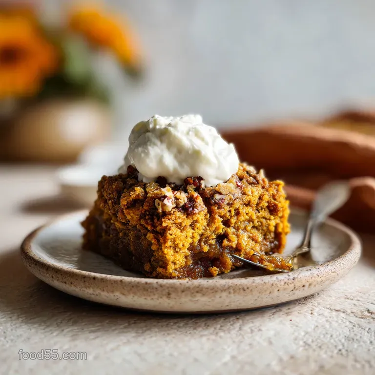 Pumpkin Dump Cake 2: Spiced Custard and Pecan Crust