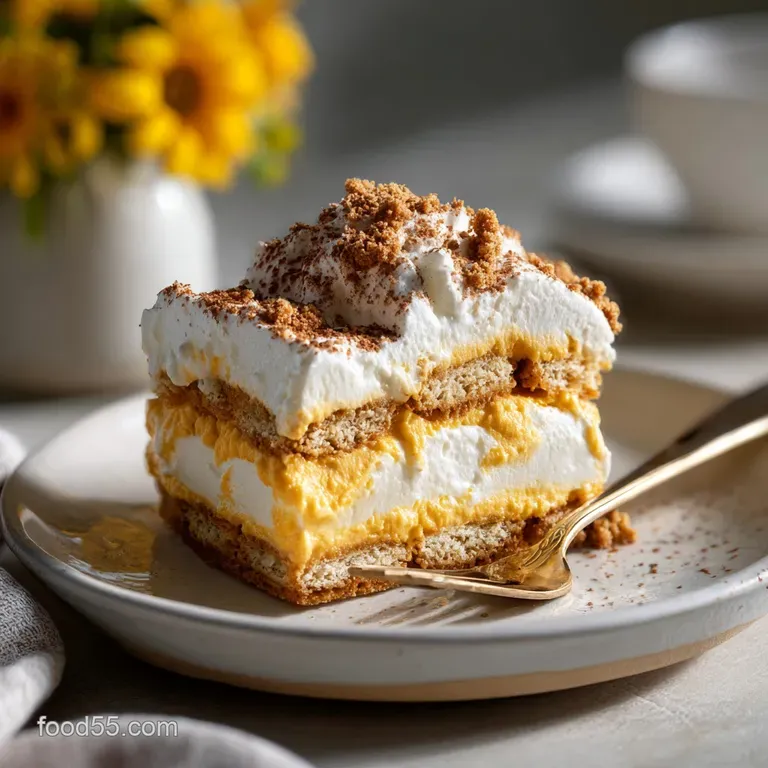 No Bake Pumpkin Lasagna Dessert