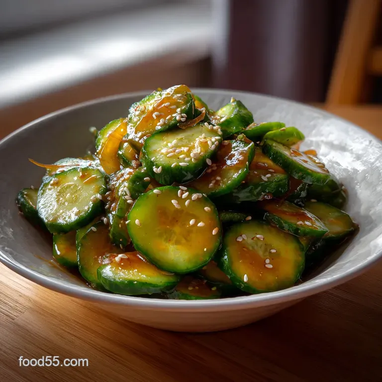 Quick Korean Cucumber Salad (Oi Muchim) Recipe presentation