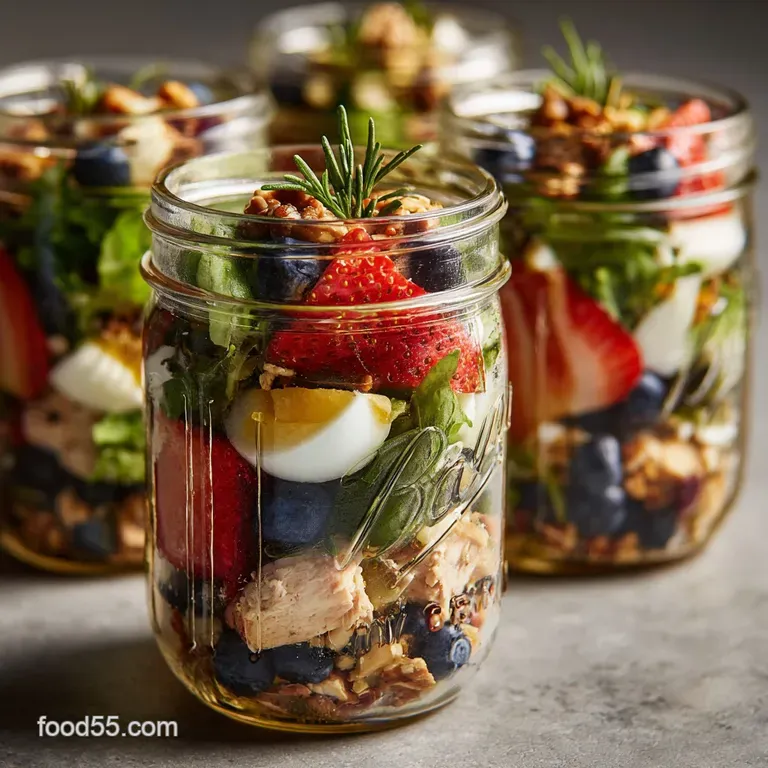 The Union Jack Layered Summer Salad Jar a Red White and Blue Classic presentation