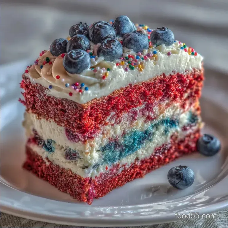Red White Blue Layered Cake: Fluffy and Velvety