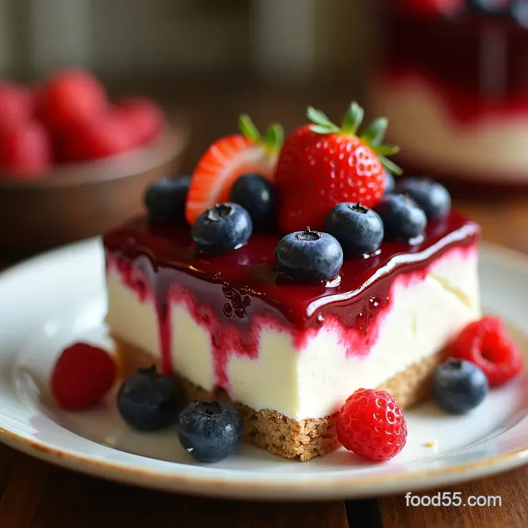 Red White Blueberry Trifle presentation