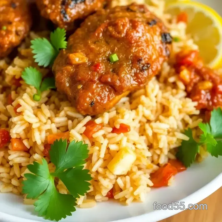 Roast Chicken & Jollof Rice: A Flavorful Delight presentation