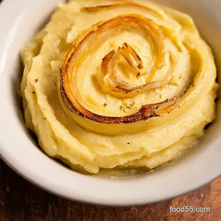 Roasted Pearl Onions in Parmesan Cream presentation