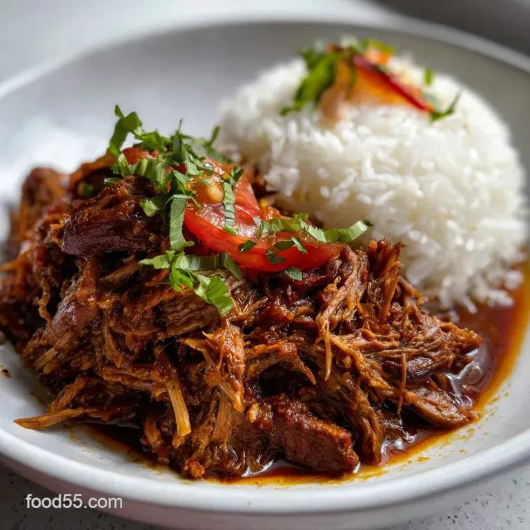 Cuban Food Recipes: Authentic Ropa Vieja Shredded Beef presentation