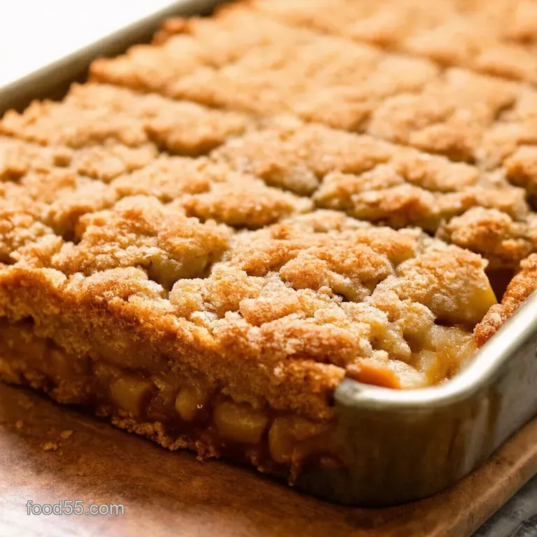 Rustic Apple Pie Bars with Brownbutter Crumble presentation