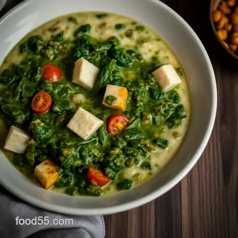 Saag Paneer: A Creamy Spinach Delight presentation