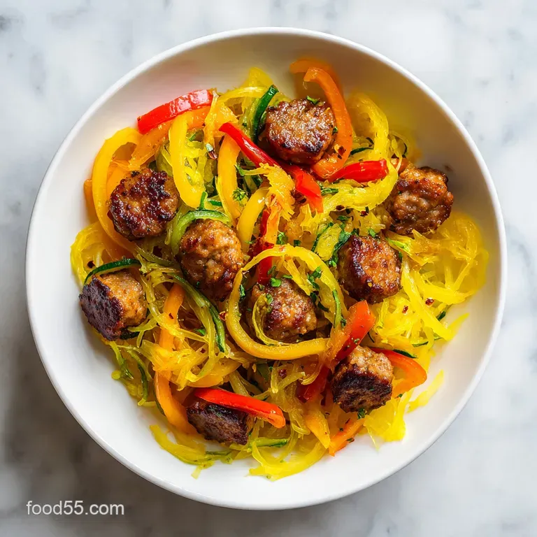 Sausage Peppers Spaghetti Squash Casserole: Roasted