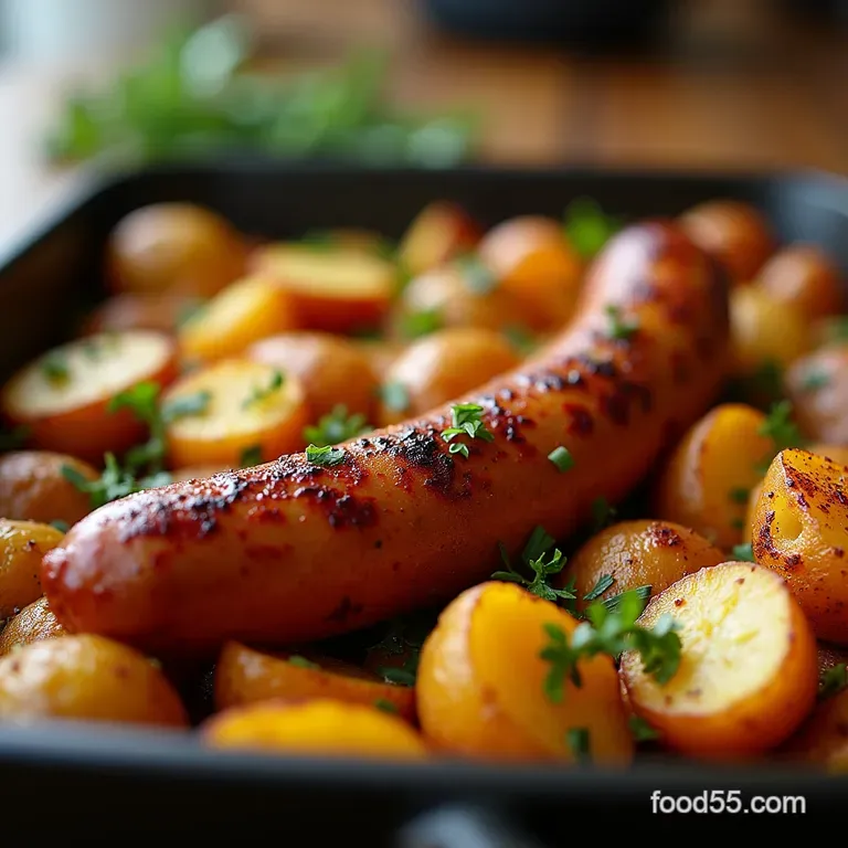 The Great British Traybake Sundrenched Sausage New Potatoes and Summer Garden Veg presentation