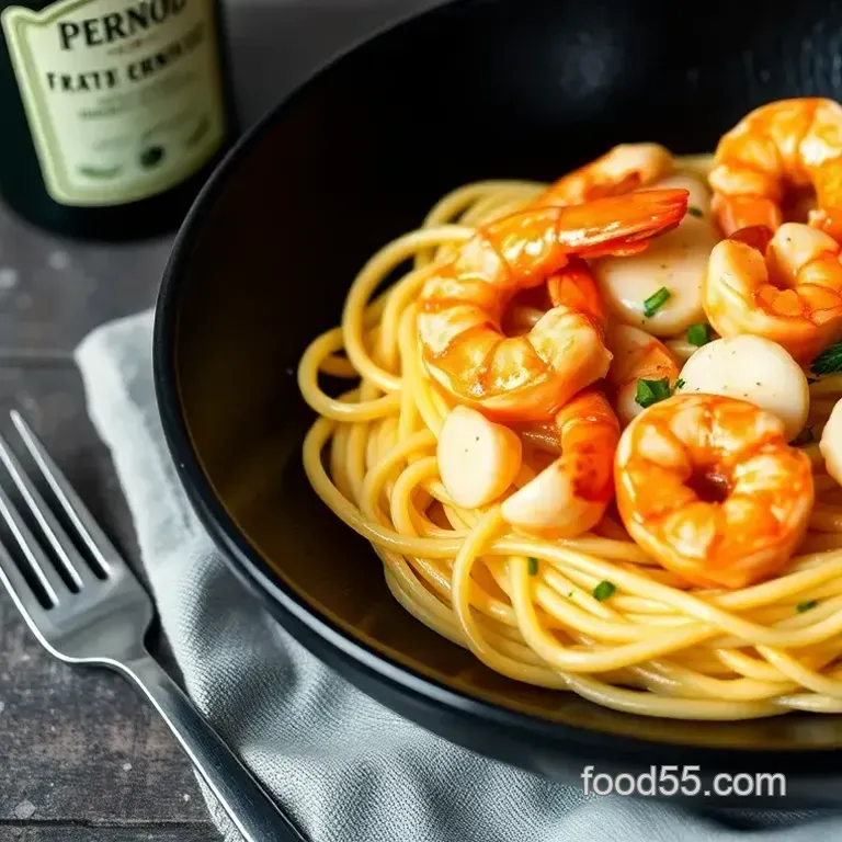 Sautéed Seafood with Creamy Pernod Delight