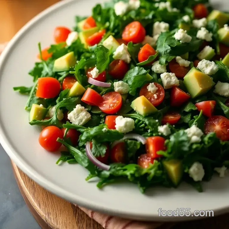 Savory Cava Supergreens Salad presentation