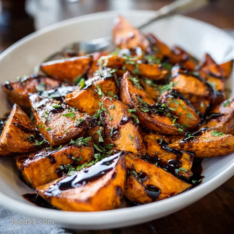 Savory Roasted Sweet Potatoes: Sticky Smoky and Utterly Delicious Side presentation